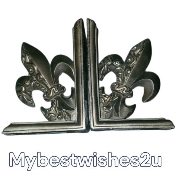 Decorative Fleur-de-Lis Bookends Book Ends Bookend - Picture 1 of 6